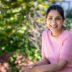 A portrait of a beautiful mature Indian Woman on her balcony